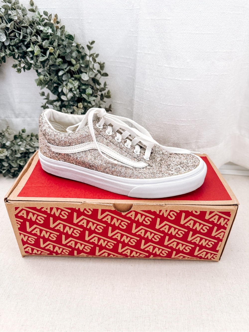 Vans Old Skool Chunky Glitter Sneakers Silver Women’s 7
